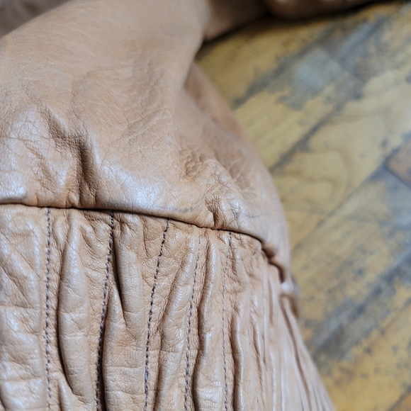 Vintage 90s Gerome Barcelona Genuine Leather Bomber Jacket Camel - Picture 10 of 12